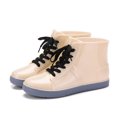 thumbnail image 2 of Botas de Lluvia Cortas Diseño Transparente Moda Antideslizante Estilo Elegante Zapatos Impermeables de PVC Duraderos para Adultos Al Aire Libre Transparente Negro (Individual) 35, 2 of 4