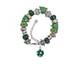 thumbnail image 2 of Silvertone 3-D Frosted Green Resin Ornament with Crystals Green Christmas Bead Bracelet, 2 of 4