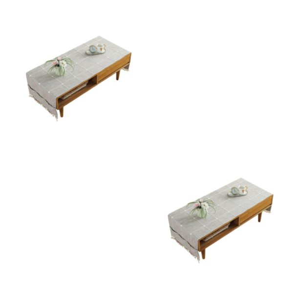 Injueey Mantel de lino y algodón Rectangular café escritorio Fringe Pad mantel para sala de estar balcón jardín 50145cm 50*145cm,Beige 2piezas