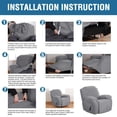 thumbnail image 2 of CHOK 2024 Housse Extensible pour Fauteuil Inclinable en Spandex Jacquard 1 Pce Bleu Marine, 2 of 7