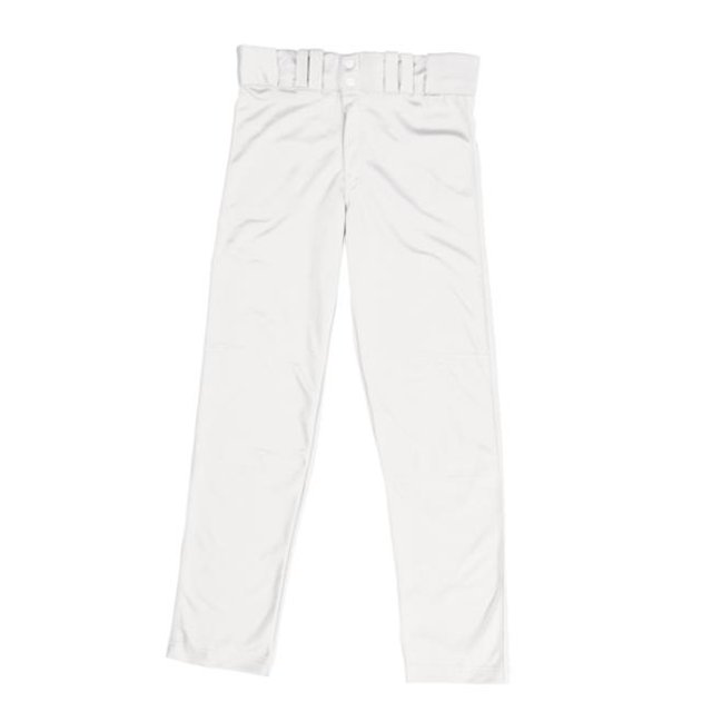 3N2 2540Y-06-YXL Stock Pro-Weight Poly Pant-Open Hem White YXL