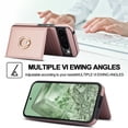 thumbnail image 4 of ELEHOLD Case for Google Pixel 9 / 9 Pro,Business PU Leather Stand Case with Card Holder & Ring Holder,Rosegold, 4 of 7