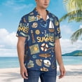 thumbnail image 2 of KLL Men's Hawaiian Shirt Short Sleeve Button Down Beach Shirts-Marine Nautical, 2 of 5