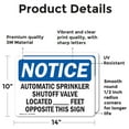 thumbnail image 2 of (2 Pack) Automatic Sprinkler Shutoff Valve Located OSHA Notice Sign, 2 of 7
