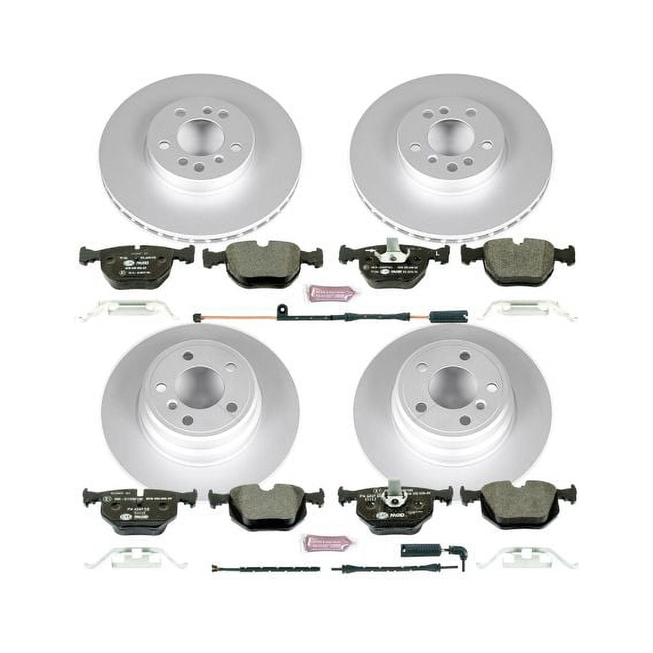 Power Stop Front and Rear Euro-Stop ECE-R90 Certified Brake Pad and Rotor Kit ESK5718
