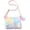Pink/Yellow, variant on Kids Girls Women Fuzzy Plush Crossbody Bag Rainbow Tie Dye Clutch Shoulder Handbag with Pompom