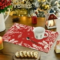 thumbnail image 5 of Steadline Red Christmas Linen Placemat - Washable Stain Resistant Table Mat with Holiday Print for Dining Room Kitchen Festive Decor Insulation Pad, 5 of 7
