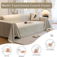 thumbnail image 5 of Lavish Cover White Multi-Functional Couch Cover Blanket, 70"x50" Soft Breathable Textured Sofa Throw with Tassels, Washable Furniture Protector for Pets & Kids, 5 of 10