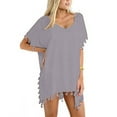thumbnail image 2 of Ohufall Women's Bikini Swimsuits,Women's New Fashion Beach Sexy Solid Hem Cover Up Swimwear, 2 of 5