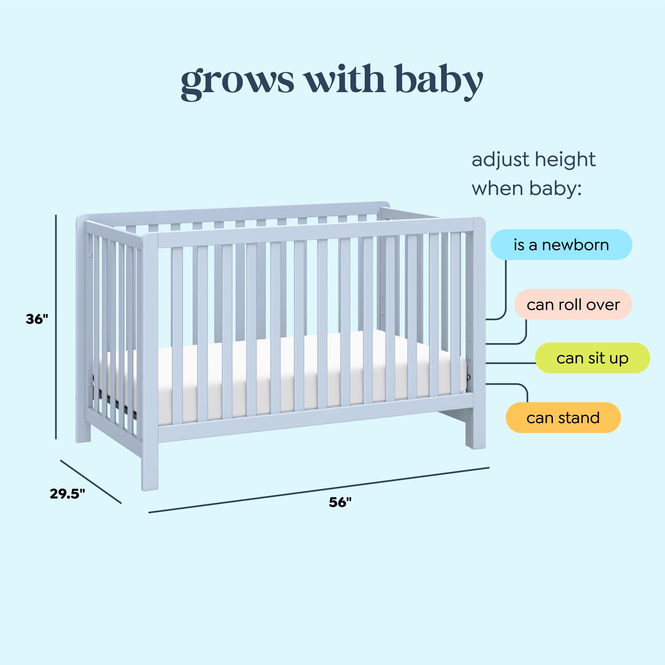 Carter's by daVinci Colby 4-in-1 Low-Profile Convertible Crib