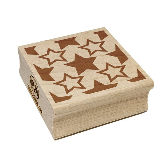 Star Pattern Patriotic July 4 Background Square Rubber Stamp Stamping Scrapbooking Crafting - Large 2.75in