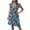 Blue womens dresses, variant on Summer Saving Wycnly Womens Dresses Beach Vacation Fashion Pleated Swing Empire Waist Ruffle Sleeve A Line Dresses Summer Leaves Print V-Neck Short Sleeve Formal Midi Dress Blue XL