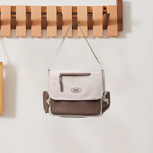 Bolso de hombro para mujer, bolso cruzado sencillo de nailon para desplazamientos, citas, regalos, vacaciones Caqui