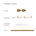 thumbnail image 5 of Elrene Home Fashions Cordelia Single Curtain Rod with Globe Ball Finial, Soft Gold, 48" x 86", 5 of 9