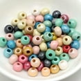 thumbnail image 4 of U8MO 100pcs Luster Wood Beads 10mm(3/8") Wooden Beads Easter Wood Beads Spring Color-Pearlized White, 4 of 9