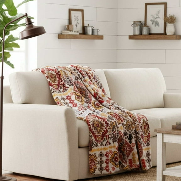 DaDa Bedding Southwestern Havana Geometric Soft Plush Fleece Flannel Throw Blanket (XY1012)