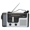 thumbnail image 2 of Radio de emergencia para exteriores con dinamo solar, AM, FM y SW con manivela LED y linterna portátil, 2 of 14