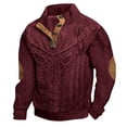 thumbnail image 3 of TINZ Chandail en Molleton à Col Montant Imprimé Numérique d'Hiver Mode Décontractée Rétro à Manches Longues Sans Capuche Chandail Col Rond pour Usage Quotidien Ensemble Chandail en Molleton Ours Pantalon et Chandail en Molleton pour Hommes, 3 of 3