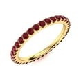 thumbnail image 2 of Mooneye 2MM Round Garnet 925 Sterling Silver Gold Vermeil Full Eternity Women Wedding Band Ring, 2 of 2