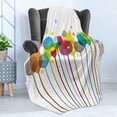thumbnail image 4 of Winery Soft Flannel Fleece Blanket, Colorful Wine Glasses Alcohol Drink Beverage Fizzy Champaigne Party Bar Art Design, Cozy Plush for Indoor and Outdoor Use, 50" x 70", Multicolor, by Ambesonne, 4 of 5