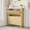 Natural Wood Color, variant on PYY Fluted Narrow Shoe Cabinet for Entryway, 2 Turnover-Down Drawers - Space-Saving Hidden Shoe Organizer with Adjustable Shelves, Freestanding Wood Storage with Gold Handles, Oak