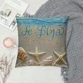 thumbnail image 2 of Qinduosi of Throw Pillow Covers Beach Starfish Words Holiday Nautical Taupe Decorative Pillow Cases Home Decor Square Pillowcases White, 2 of 5