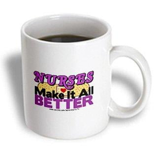 - 3dRose Nurses Make It All Better Purple, Ceramic Mug, 11-ounce
