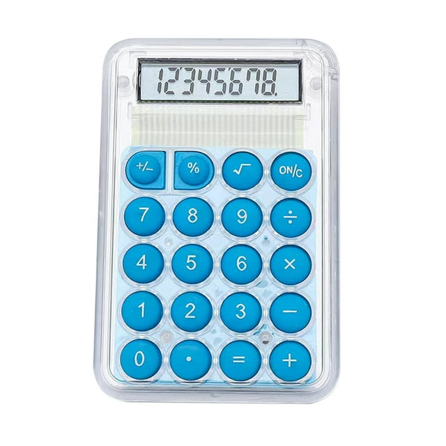 Calculators for Students Cute Transparent Calculator Students 8 Digit Standard Function Desktop Electronic Calculator Size 2.1 X 0.3 X 3.3Inch / 5.4 X 0.8 X 8.6Cm Lxwxh Mini