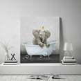 thumbnail image 3 of HFDF Elephant Bathroom Wall Art Funny Elephant Baby Wall Decor Farmhouse Cute Animal Pictures Canvas Prts Modern Patg Artwork for Bathroom Lavatory Toilet Loo Livg Room 8x10inch Framed, 3 of 6