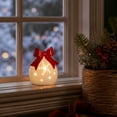 thumbnail image 5 of Lighted Ceramic Christmas Ball Decor, 1Pc White Christmas Ball with Lights Xmas Figurine for Tabletop Mantel Shelf Fireplace Holiday Decorations for Home and Gift, 5 of 6