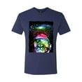 thumbnail image 2 of Trippy Neon Space Astronaut Lunar Cat | Mens Cat Lover Premium Tri Blend T-Shirt, Vintage Navy, Small, 2 of 4