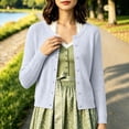 thumbnail image 2 of IWRICH Women's Lightweight Crochet Cardigan Ribbed Cropped Shrugs Long Sleeve Open Front Thin Sweater Tops Lightweight Fall Fashion Cardigan Blouses L, 2 of 4