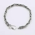 thumbnail image 5 of K-KED Vintage Pure S925 Sterling Silver Men Women 4mm Width Byzantine Link Bracelet -17cm/6.7inch-11-12g, 5 of 9
