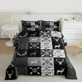 thumbnail image 2 of jejeloiu Woodland Animal Moose Full Size Comforter Sets,Country Farmhouse Lodge Bedding Comforter Set,Gray Cmao Checkered Bedding Sets For Teens,Ultra Soft Home Decor Reversible,3pcs, 2 of 8