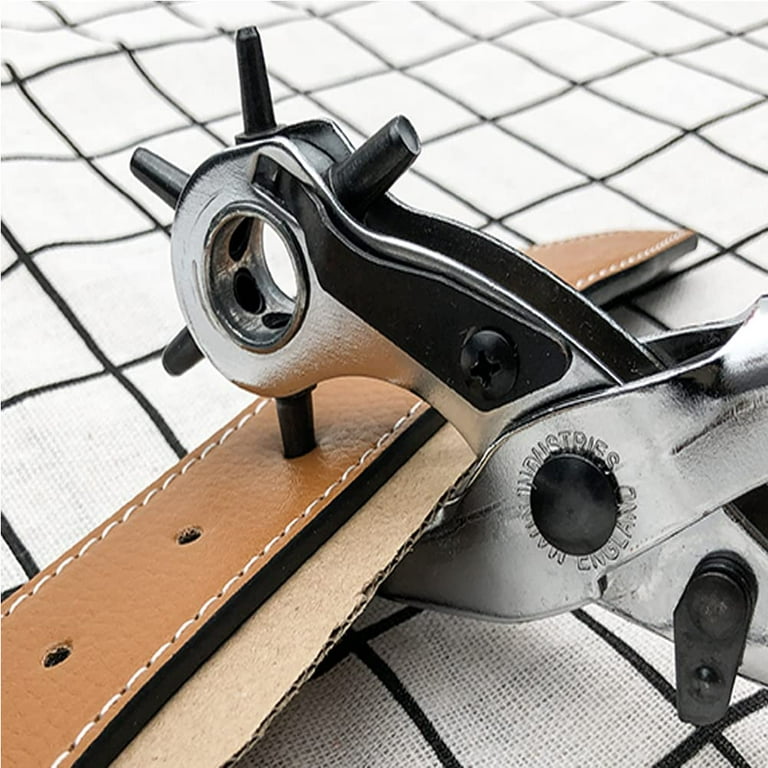 Leather Belt Hole Puncher Plier Eyelet Puncher Revolve Sewing Machine Tool  Watchband Strap Leathercraft Leather Tool sacabocados