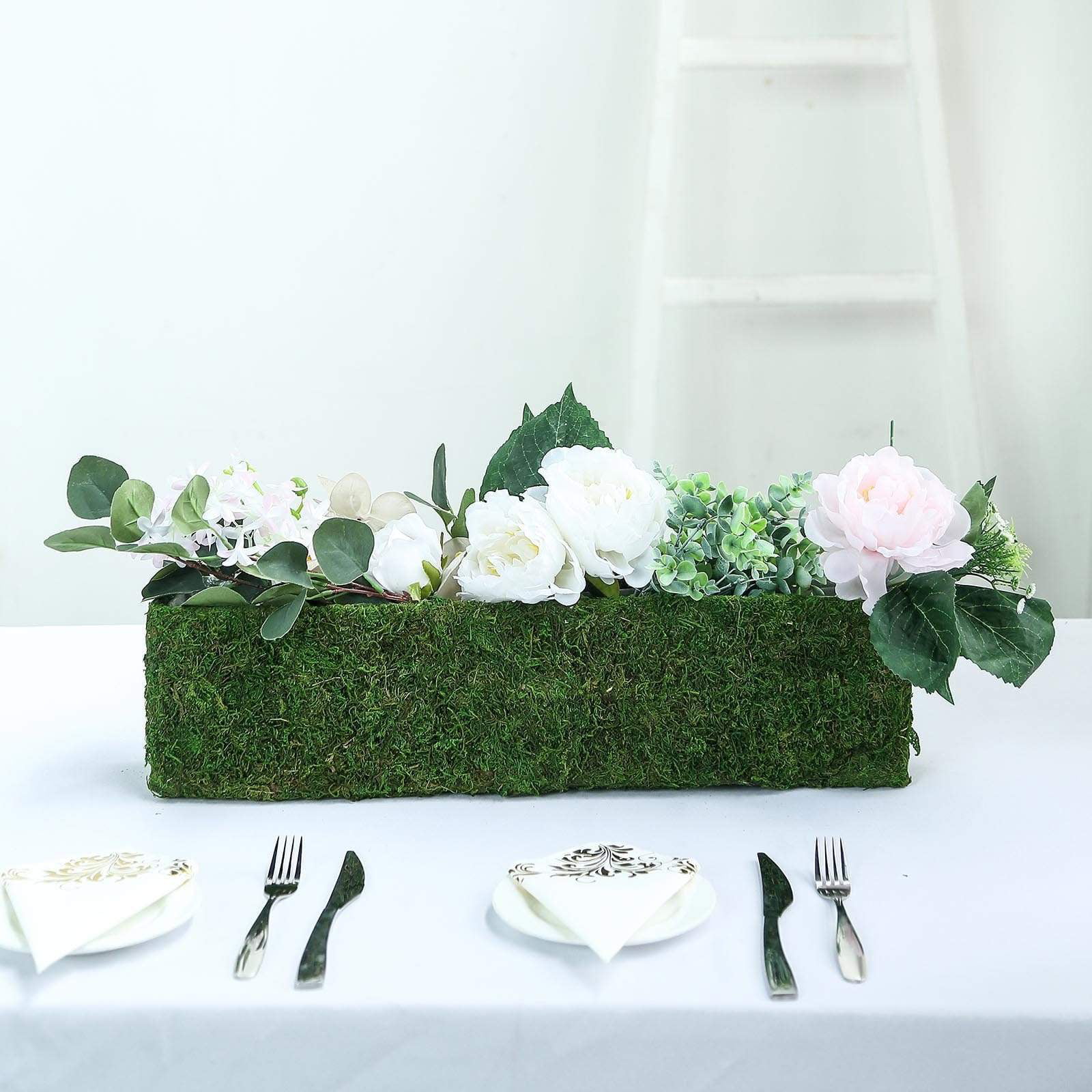 5 Green Natural Moss Rustic Square Planter Boxes Party Wedding Home Centerpieces 