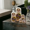 thumbnail image 5 of Folk Russian Nesting Dolls Handmade Wooden Figurine with Floral Patterns for Gifting Home and Office Decors, 5 of 8