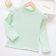 thumbnail image 2 of ameIAEA Girl's Undershirts Toddler Long Sleeve Solid Color Shirts Fall Winter Outfit Kids 1-10 Years, 2 of 3