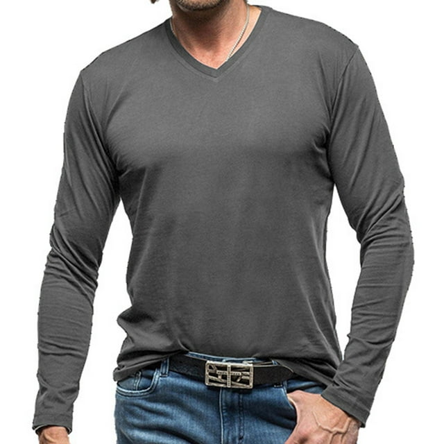 Birdeem Mode Décontractée pour Hommes Col en V Manches Longues avec Blouses & Chemises