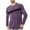 Purple（mens shirts）, variant on GuangCheng Mens Tees Printed Striped Long Sleeve T-Shirts,Classic Fit,Soft,Breathable,Pullover Tops,Army Green,Size L