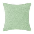 thumbnail image 2 of PATLOLLAV Green Plush Faux Fur Pillow Cover,One-sided Teddy Pillowcase,Velvet Reverse,18x18 Fluffy Decorative Pillowcases with Zipper Closure for Couch,Sofa,Bed, 2 of 5