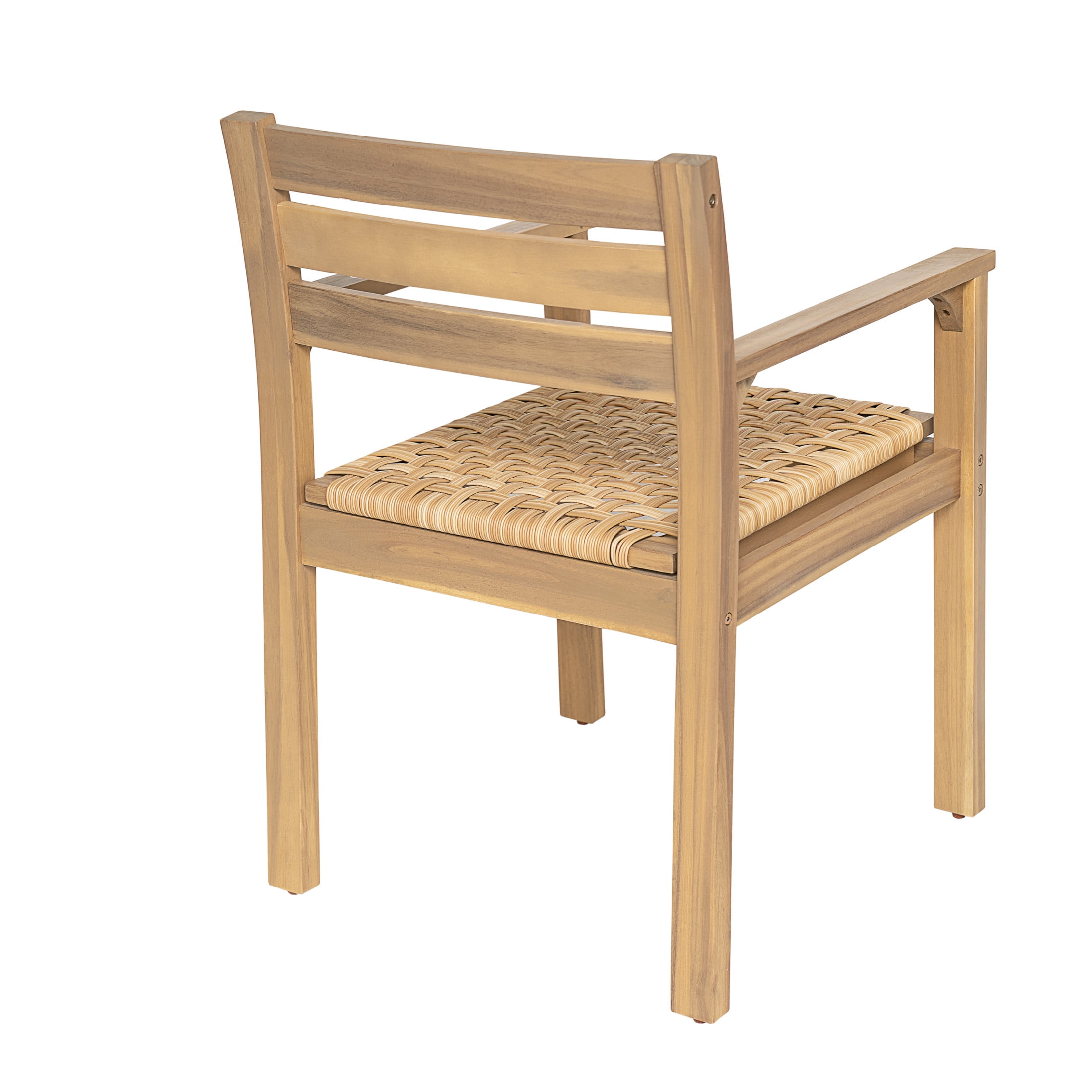 Christopher Knight Home 5-Piece Extendable Wood Patio Dining Set with Rustic Wicker Chairs, Light Teak