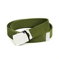 thumbnail image 1 of Hold'Em Military Canvas Webbing Belts for Men's Polished Silver Buckle Universal Heavy Duty Adjustable KEEP PANTS SNUG WITHOUT IRRITATING your skin - Olive, 1 of 2