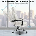 thumbnail image 4 of Hoffree Executive Office Chair Big and Tall Office Chair with Footrest Reclining Leather Chair High Back Ergonomic Computer Desk Chair with Lumbar Back Support for Home Office 500lbs, Beige, 4 of 8