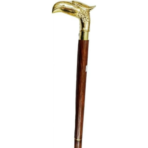 Nautical Vintage Cane Walking Stick Handle Eagle Head Cast Brass Gift Rustic Vintage Home Decor Gifts