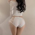 thumbnail image 4 of PEASKJP Seamless Underwear for Women Invisible Hipster Underwear String Sans Couture, Blanc L, 4 of 5