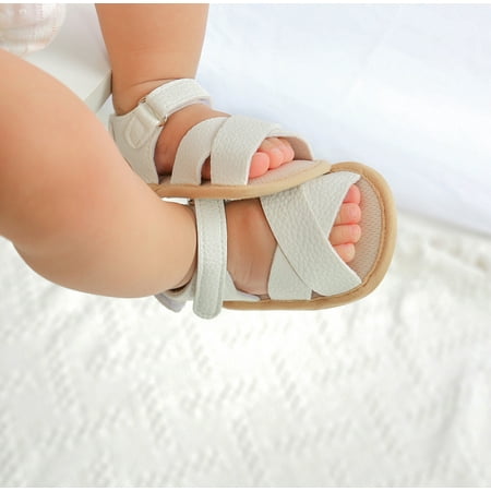 

dyfzdhu baby sandals girls baby prewalker shoes sole flat soft sandals walking boys non-slip rubber baby shoes