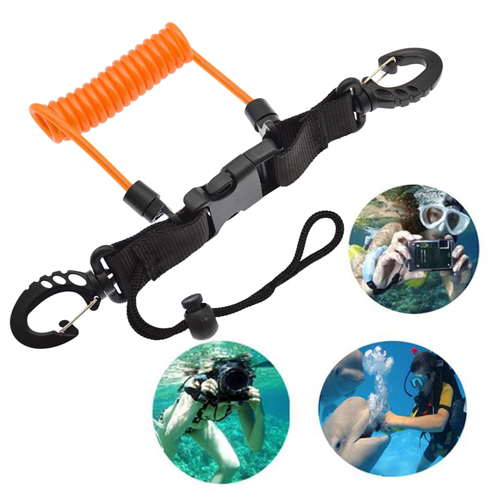 Lanière Rétractable Pour Plongée – Cordon Anti-perte Avec Boucle Rapide – Acier Inoxydable TPU – Photo Sous-marine