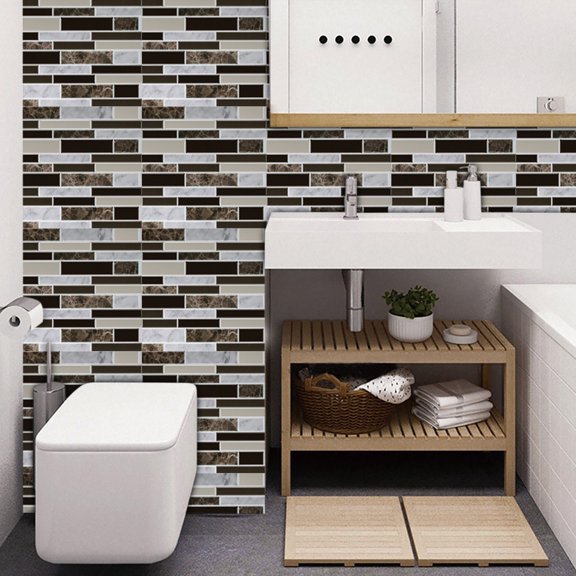 Self-Adhesive Peel and Stick Accent Wall Tiles, 3.94 x 3.94 inches, Taupe, 10 Pieces, Peel and Stick, Renter Friendly, Self Stick Paper Wall Tiles for Your Home and DIY Projects