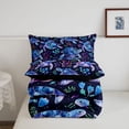 thumbnail image 5 of jejeloiu Galaxy Sea Turtle Print Full Size Comforter Sets,Watercolor Coral Pattern Bedding Comforter Set For Boys,Blue Purple,Black Reversible,3-Piece,1 Comforter and 2 Pillowcases, 5 of 7